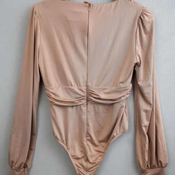 Princess Polly Jude Long Sleeve Bodysuit - Brown Size 8 - Picture 6 of 7